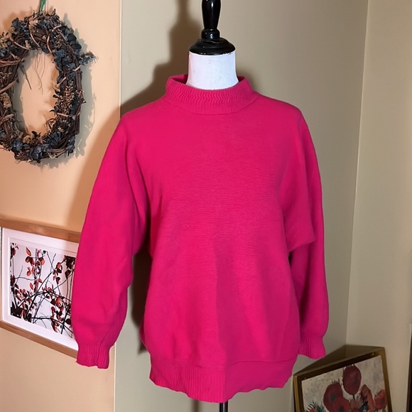 Vintage 60s APOSTROPHE Size Medium Puilovrt Lambswool Angota Batwing Sweater - Picture 2 of 10